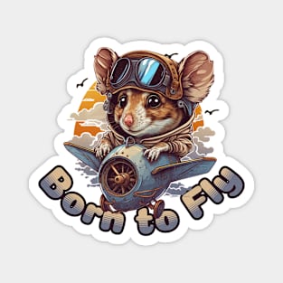 Born To Fly Cute Rat Magnet