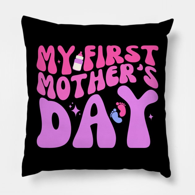 Funny My First Mothers Day Pregnancy Announcement Mom To Be Pillow by Orth