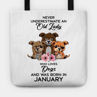 Never Underestimate An Old Woman Who Loves Cats And Was Born In January Tote