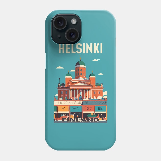 A Vintage Travel Art of Helsinki - Finland Phone Case by goodoldvintage