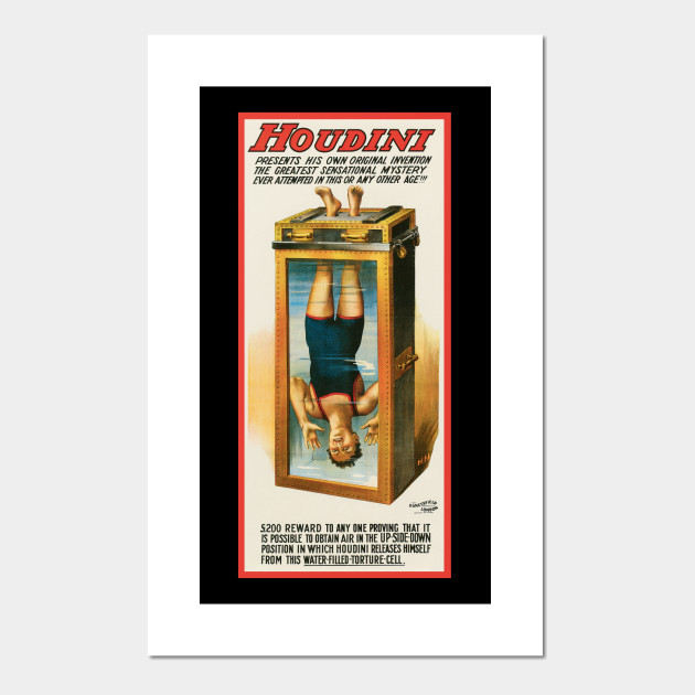 Vintage Magic Poster Houdini Affiche Et Impression D Art Teepublic Fr
