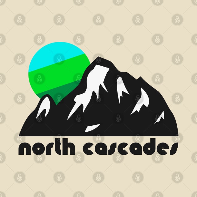 Retro North Cascades ))(( Tourist Souvenir National Park Design by darklordpug