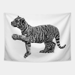 Amur tiger cub Tapestry