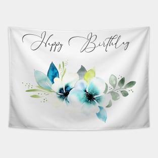 Happy Birthday Floral Tapestry