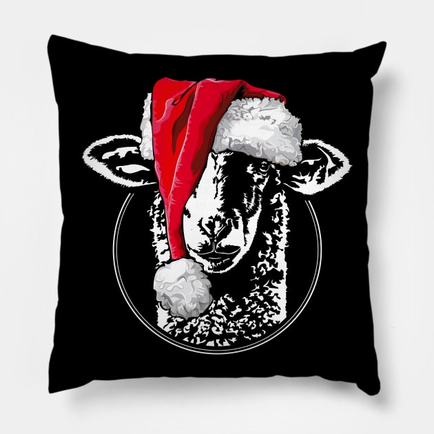 Funny Sheep Santa Christmas sheep lover Pillow by wilsigns