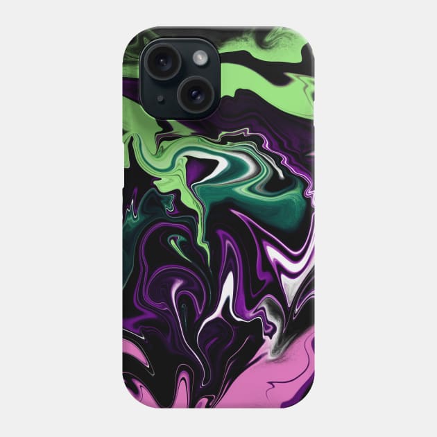 Abstract pink & green flames Phone Case by v_art9