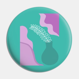 BOHEMIAN ABSTRACT MINIMALIST PINKY AND GREENERY Pin