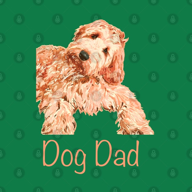 Adorable puppy dog with Dog Dad phrase! by Peaceful Pigments