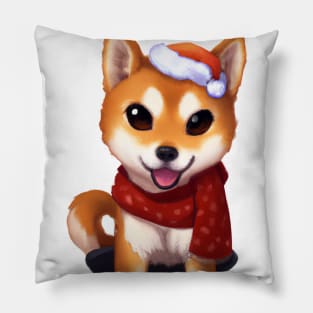 Cute Shiba Inu Drawing Pillow