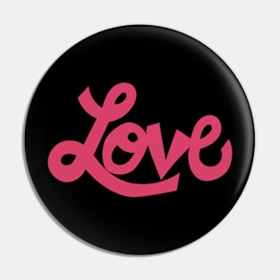 Whimsical Love cartoon illustrated text in dark pink Pin