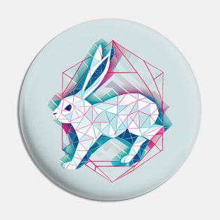 Geometric running rabbit Pin