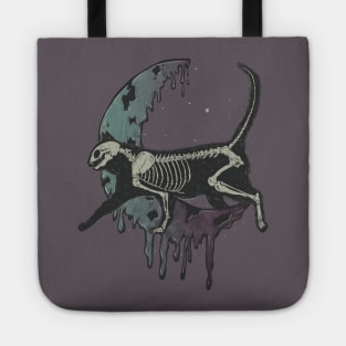 Cat Skeleton over the moon Tote