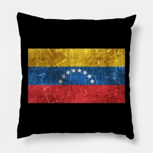 Vintage Aged and Scratched Venezuelan Flag Pillow