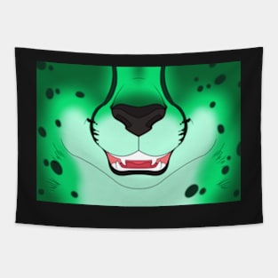 Mint Cheetah Face Tapestry