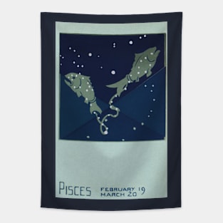 Pisces the Fish, Vintage Signs of the Zodiac Tapestry