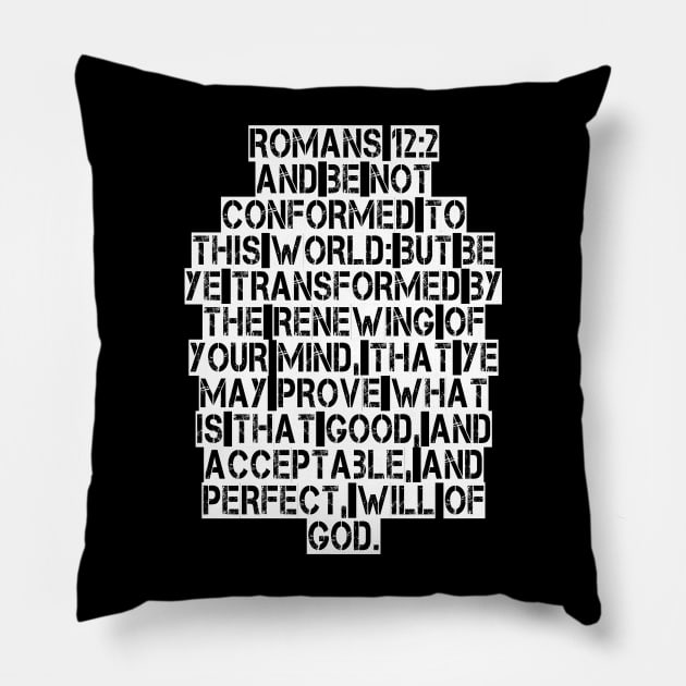 Romans 12:2 Pillow by Holy Bible Verses