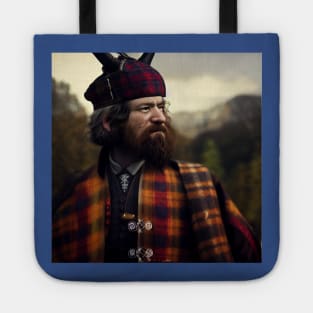 Scottish Highlander in Clan Tartan Tote