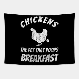 Chickens Poop Breakfast Tapestry