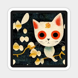 Cute Japanese Chiyogami Cat Pattern Magnet