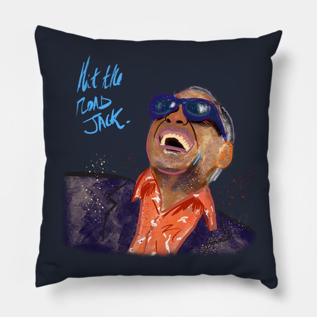 Hit The Road Jack Pillow by MikeBrennanAD