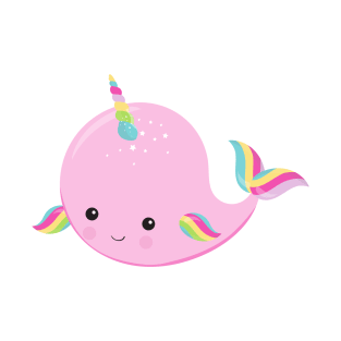 Unicorn Whale, Baby Whale, Cute Whale, Pink Whale T-Shirt