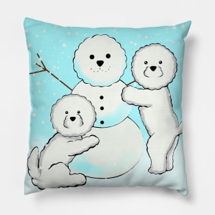 Bichon Frise snowman Pillow