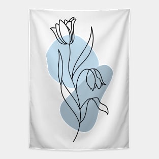 MINIMALISTIC TULIP ILLUSTRATION Tapestry