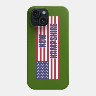 New Hampshire State in American Flag Phone Case