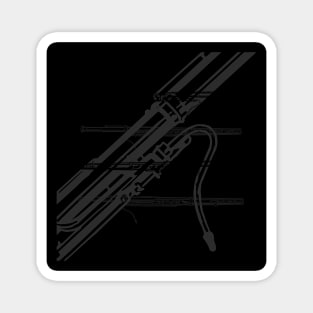 Black and White Bassoon Print Magnet