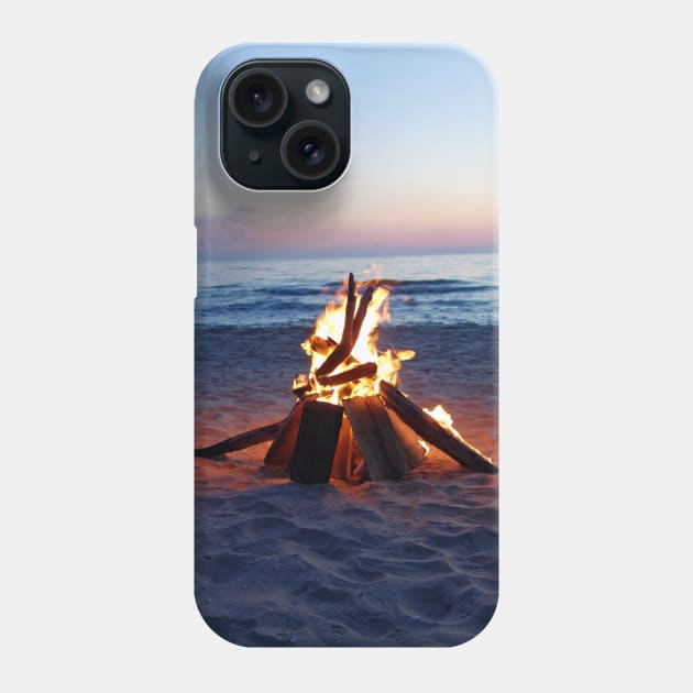 beach campfire Phone Case by OKUR Creative