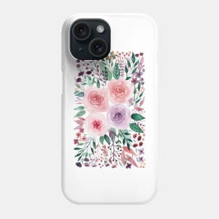 Colorful watercolor flowers Phone Case