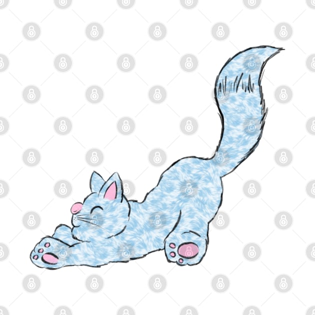 Cute Cat Stretching Yoga Illustration by Squeeb Creative