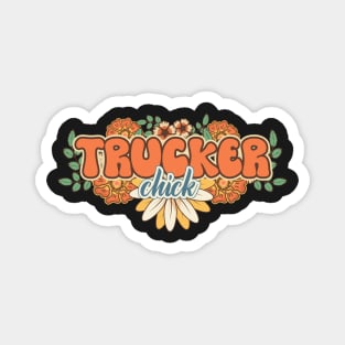 Groovy trucker chick female truck driver Magnet