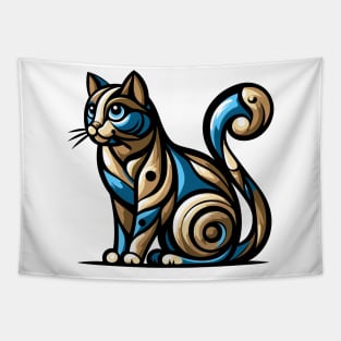 Pop art cat illustration. cubism cat illustration Tapestry