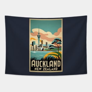 A Vintage Travel Art of Auckland - New Zealand Tapestry