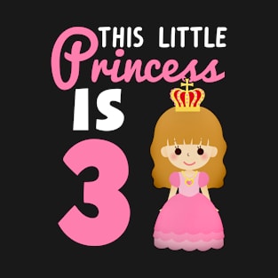 Three year old princess birthday gift T-Shirt