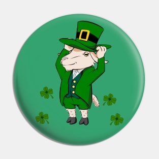 St Patricks Day Funny Leprechaun Goat Pin