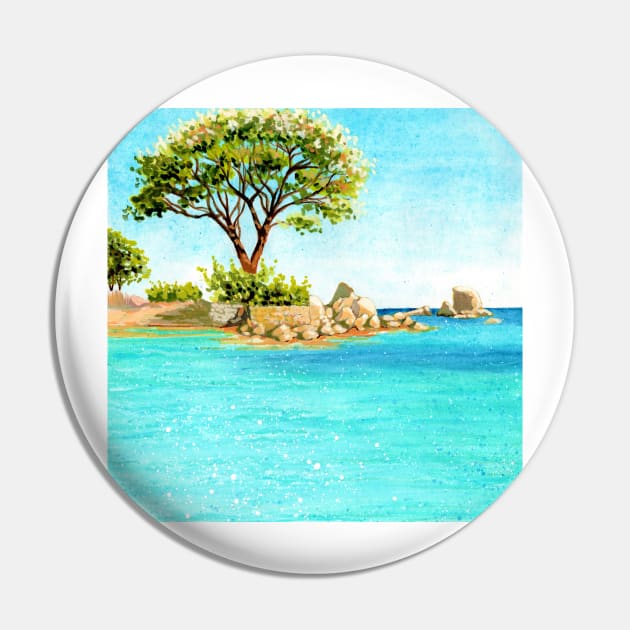 Mediterranean island Pin by MariaCameliaArt