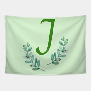 Monogram Botanical Leaf J Tapestry