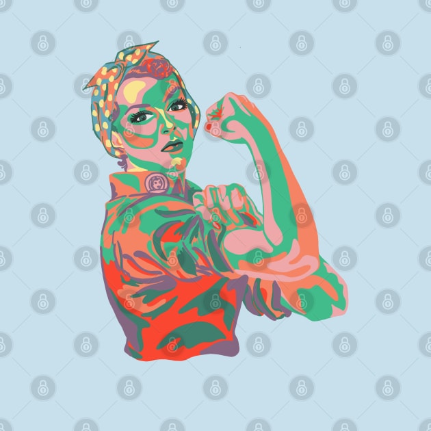 Rosie the Riveter in 40s Colors by Slightly Unhinged