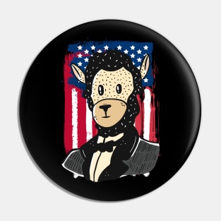 Funny Lincoln Llama 4th of July Abraham Merica American Gift Pin