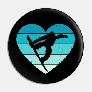 I Love Snowboard Halfpipe Tricks Winter Sports Pin