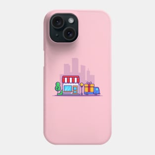 Shop Building And Delivery Truck Phone Case