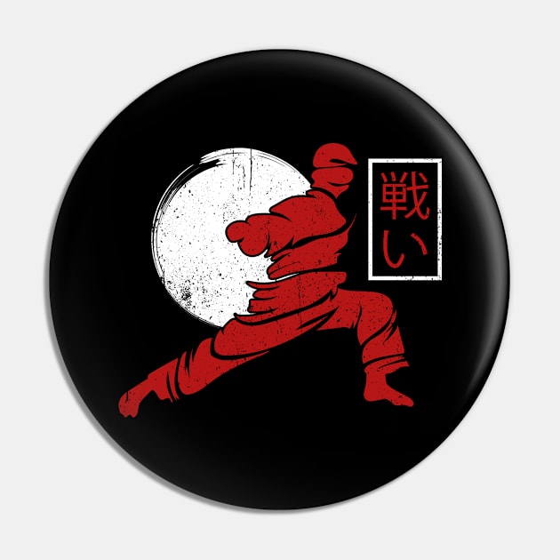 Karate Fighter Karate Pose Karate Kick Pin by MzumO