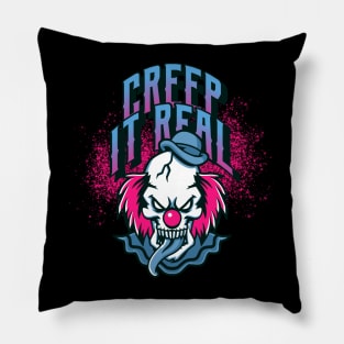 Creep it real crazy halloween clown Pillow
