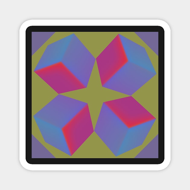 Digital Cube Pattern Two Magnet by EvergladeStudio