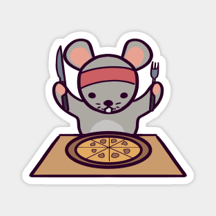 Cute Rat Pizza Day Magnet