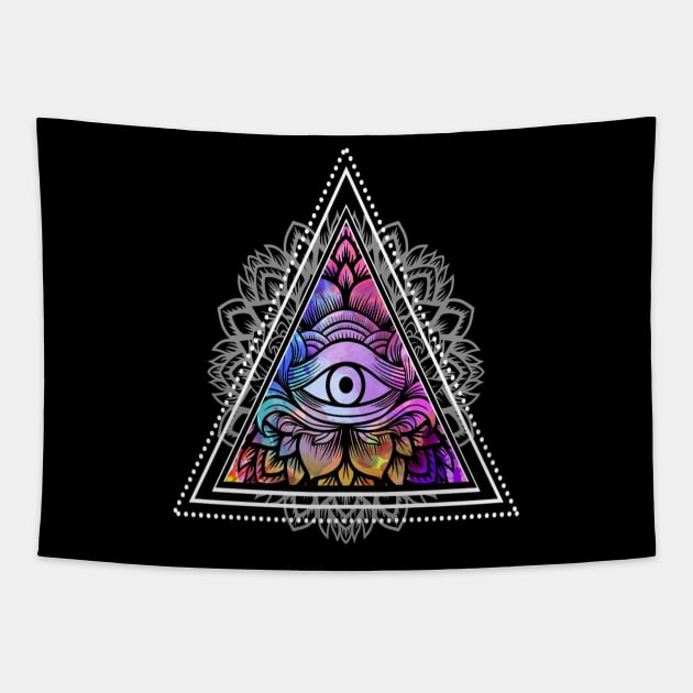 Illuminati Triangle Eye Tapestry by leodesigns