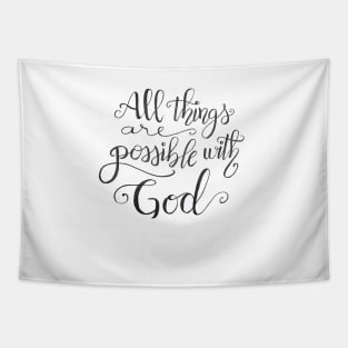 All Things Are Possible with God Quote Tapestry