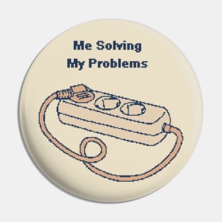 Me Solving My Problems - 1bit Pixel Art Pin